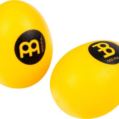 Dois enevoados amarelos de percussão com logotipo preto e amarelo da marca MEINL