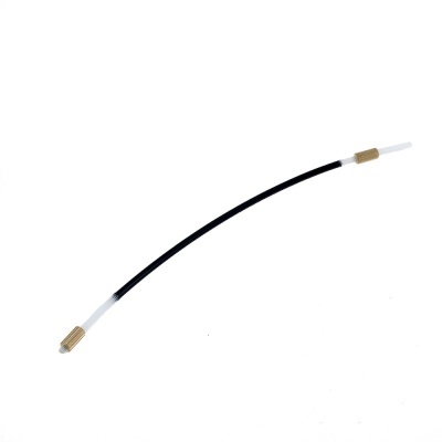 Cabo de ligação flexível preto com pontas brancas e conectores dourados