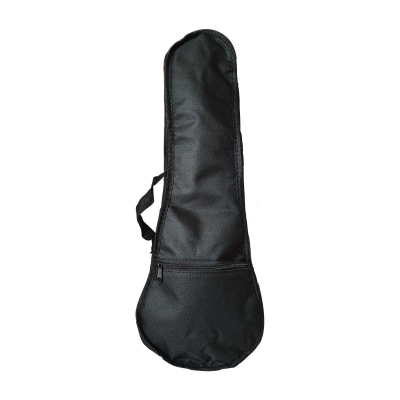 Capa preta de tecido para ukulele com fecho e alça.
