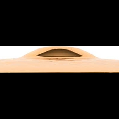 Tampa de panela bege com orifício no centro, fundo branco