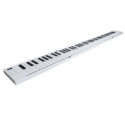 Teclado musical digital branco com teclas pretas e brancas