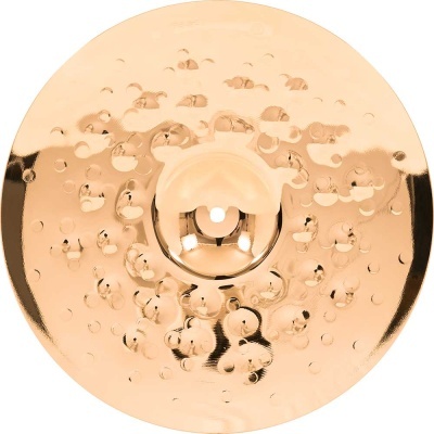 Prato musical de percussão dourado com superfície martelada