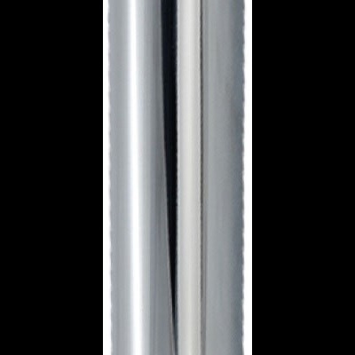 Lata cilíndrica metálica prateada com tampa preta