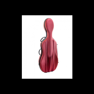 Estojo rígido vermelho para violoncelo com alça lateral