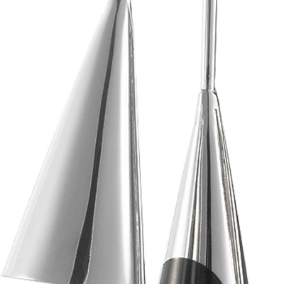 Campainha musical de metal cromado com duas campainhas cónicas e gancho em cima