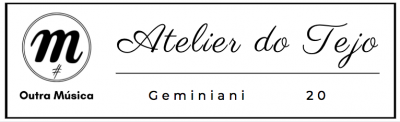 Logotipo preto e branco com letra 'm', Atelier do Tejo, Outra Música, Geminiani 20