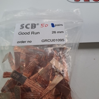 Bolsa com escovas metálicas de cobre para motor, 50 pares, 26 mm, marca SCB, Good Run, ordem GRCU01095