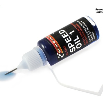 Frasco de óleo Speed Oil 1 da Scaleauto com bico metálico e rótulo preto