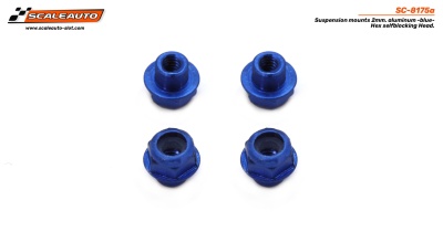 Montagens de suspensão azuis de alumínio Scaleauto SC-8175a.