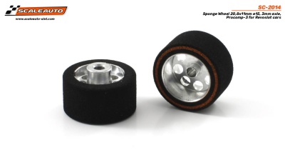 Conjunto de dois pneus de esponja preta com jantes de metal