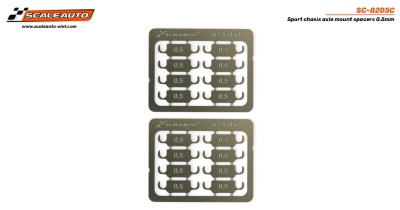 Espaçadores de eixo metálicos 0.5mm para chassis de carros de slot