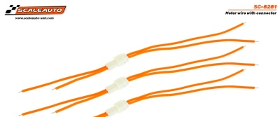 Fios de motor laranja SC-8281 com conectores brancos da SCALEAUTO