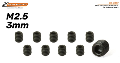 Dez parafusos aço pretos M2.5x3mm para cubos e engrenagens