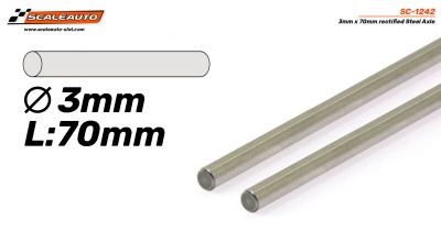 Eixos de aço retificado de 3mm de diâmetro e 70mm de comprimento