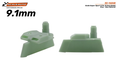 Peças de plástico cinza Scaleauto, 9.1 mm, sobre fundo branco com texto