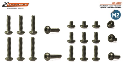 Parafusos de aço M2x6mm com cabeça baixa arredondada