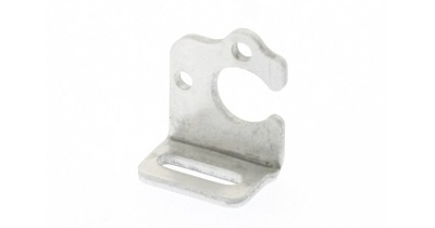 Suporte metálico prateado tipo peça de fixação