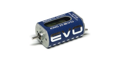 Motor elétrico cilíndrico azul com texto branco 'MAGNETIC EFFECT KING 25 EVO EVO'