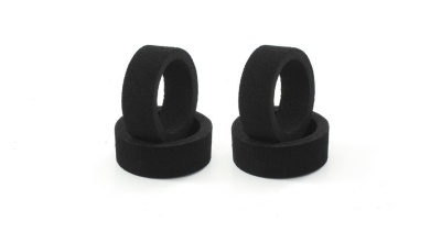 Conjunto de quatro anéis de espuma preta sobre fundo branco