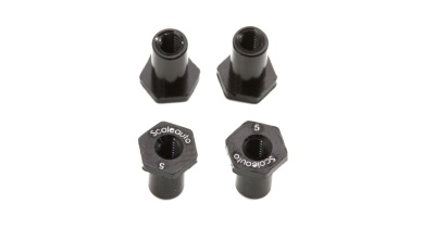 Porcas hexagonais pretas com rosca e texto Scaleauto S 5