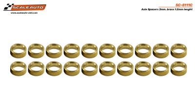 Conjunto de espaçadores de eixo em latão dourado 3mm x 1,5mm