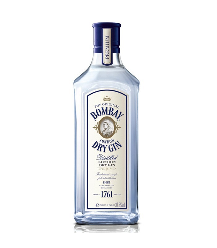 GIN Bombay Original 70cl Garrafa de Bombay London Dry Gin com etiqueta branca e tampa azul