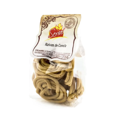 Bolachas tradicionais Raivas de Canela da marca Serial em embalagem transparente
