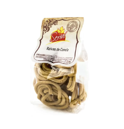 Bolachas tradicionais Raivas de Canela da marca Serial em embalagem transparente