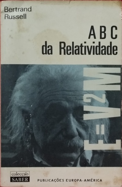 Capa de livro ABC da Relatividade de Bertrand Russell com foto de Albert Einstein