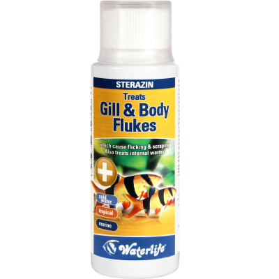 Frasco do produto STERAZIN para tratamentos em peixes da Waterlife