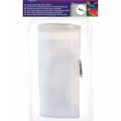 Rede de malha branca com zíper em embalagem transparente AQUA NOVA NFB 10x15cm