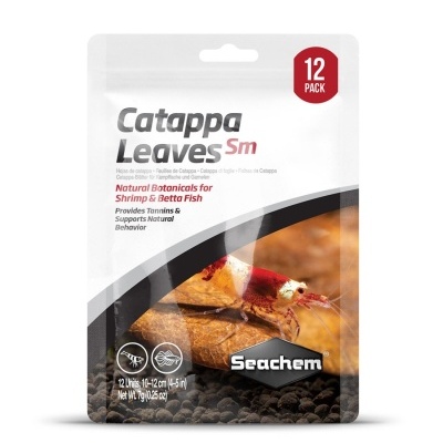 Pacote de folhas de Catappa para camarões e peixes Betta, 12 unidades, marca Seachem.