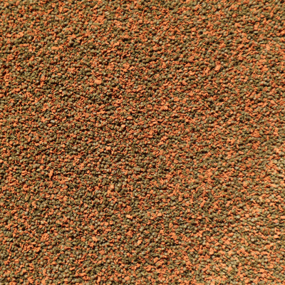 Textura de pequenas partículas granuladas em tons de laranja e verde.