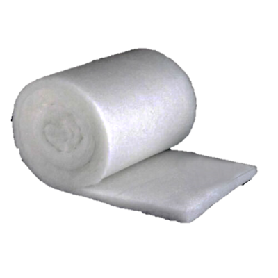 Rolo de fibra branca com textura macia desenrolado