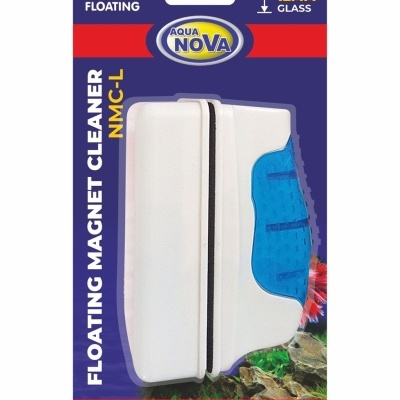 Produto de limpeza magnético flutuante para aquários em embalagem azul