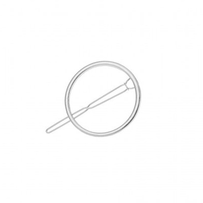 Anel de metal prateado com fecho de palito