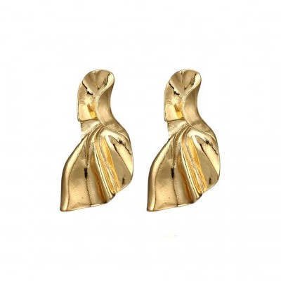 Par de brincos dourados abstratos