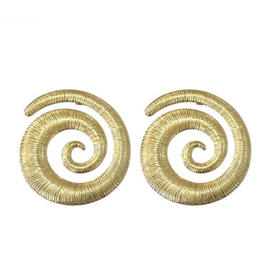 brincos dourados em espiral texturizados