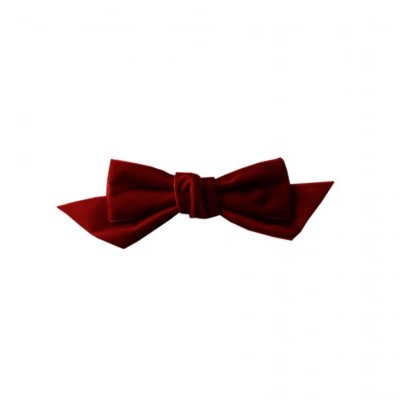 Laço vermelho escuro de tecido com nó central