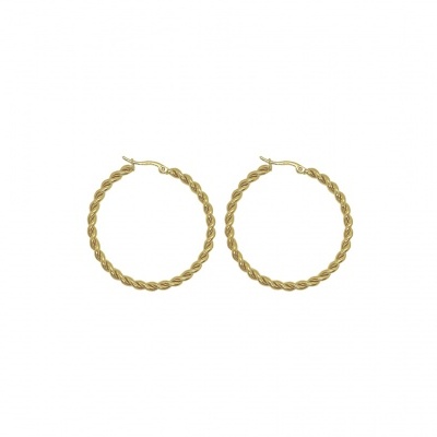 Brincos de argola dourados trançados