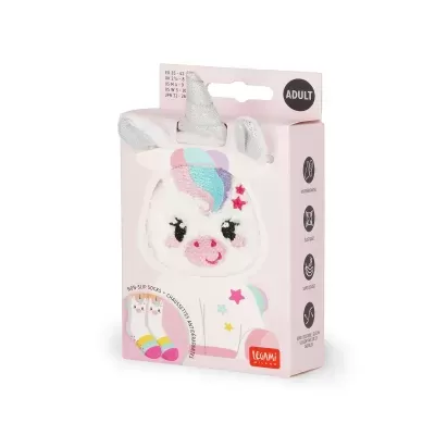 Meias de unicórnio adultas em caixa rosa