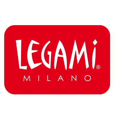 Logótipo LEGAMI MILANO em fundo vermelho