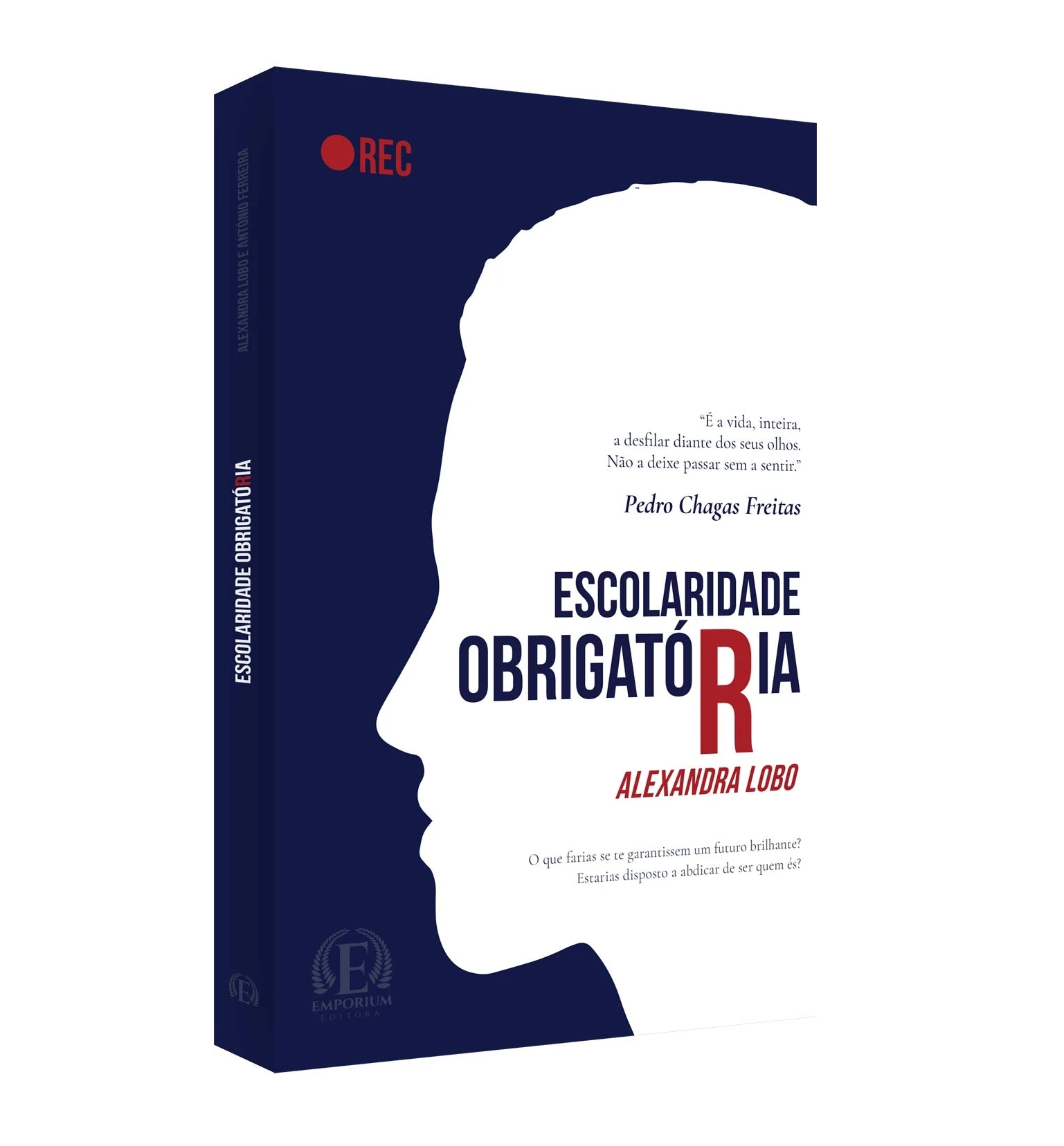 Escolaridade Obrigatória Capa de livro com silhueta de rosto e título Escolaridade Obrigatória