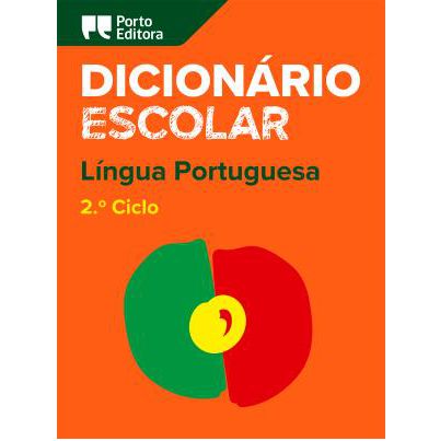 Dicionário Escolar da Língua Portuguesa Capa de livro laranja Dicionário Escolar Língua Portuguesa 2.º Ciclo