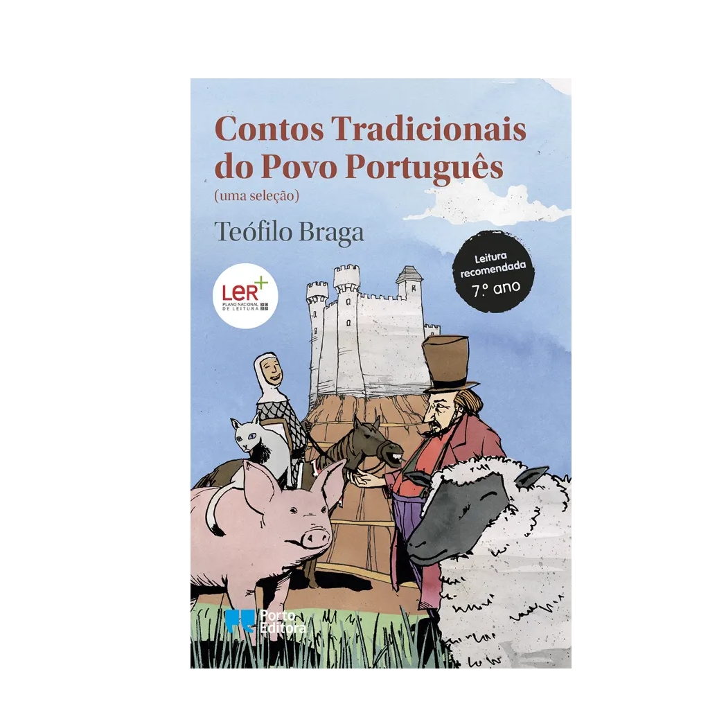 Contos Tradicionais do Povo Português (uma seleção) Capa de livro com ilustração e texto