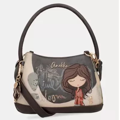 Mala Anekke com ilustração de menina e texto decorativo