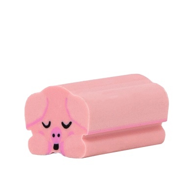 Esponja rosa com desenho de porco