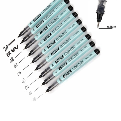 Conjunto de canetas finas Liquid Fineliner Writetech em diferentes espessuras