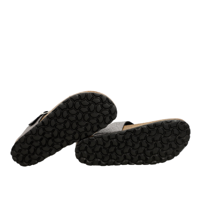 Sandálias cinzentas com sola preta antiderrapante