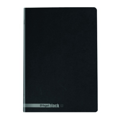 Caderno preto com capa rígida e texto fegol black